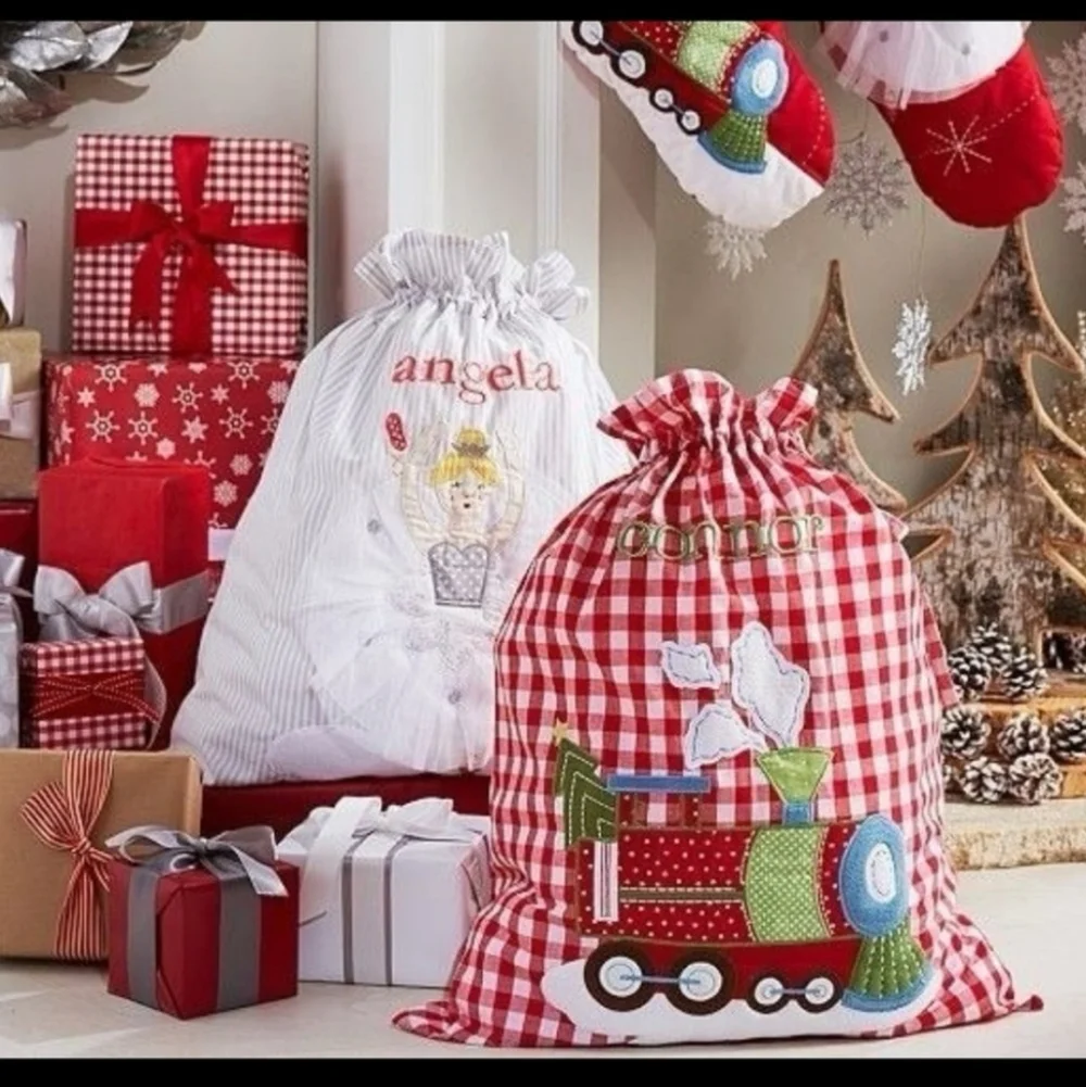 Nwot Pottery Barn Kids Ballerina Gift Sack Santa bag Drawstring